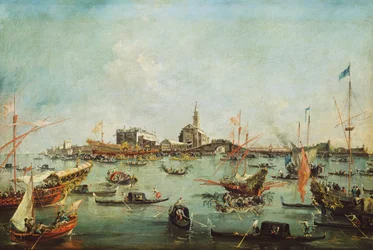 El Dogo en el Bucentauro frente a San Nicolò del Lido, en el Día de la Ascensión, c.1766-70